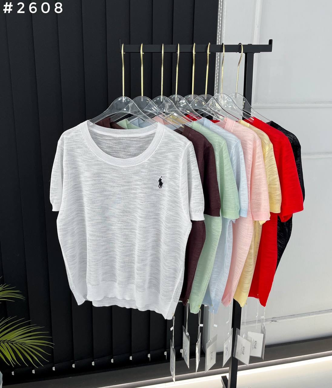 Polo Pony Embroidered Lightweight Knit Oversized T-Shirt #2608