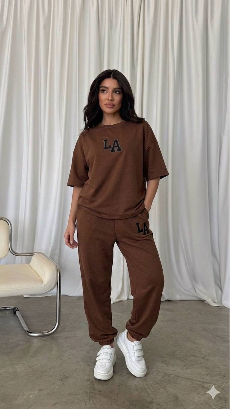 LA Oversized T-Shirt & Jogger Co-ord Set