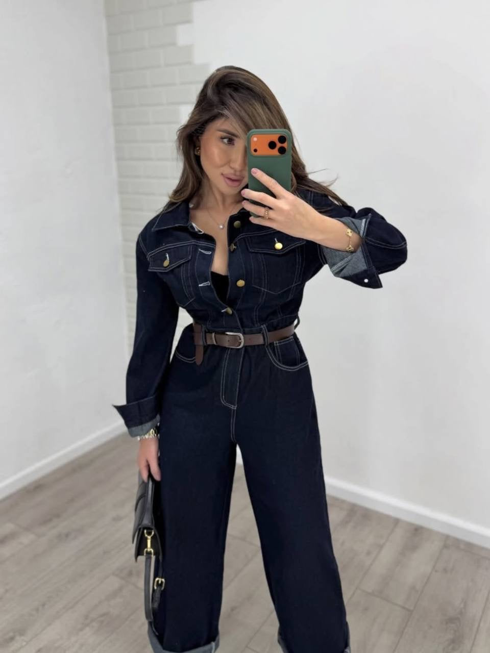 Denim Shirt & Wide-Leg Jeans Co-ord Set