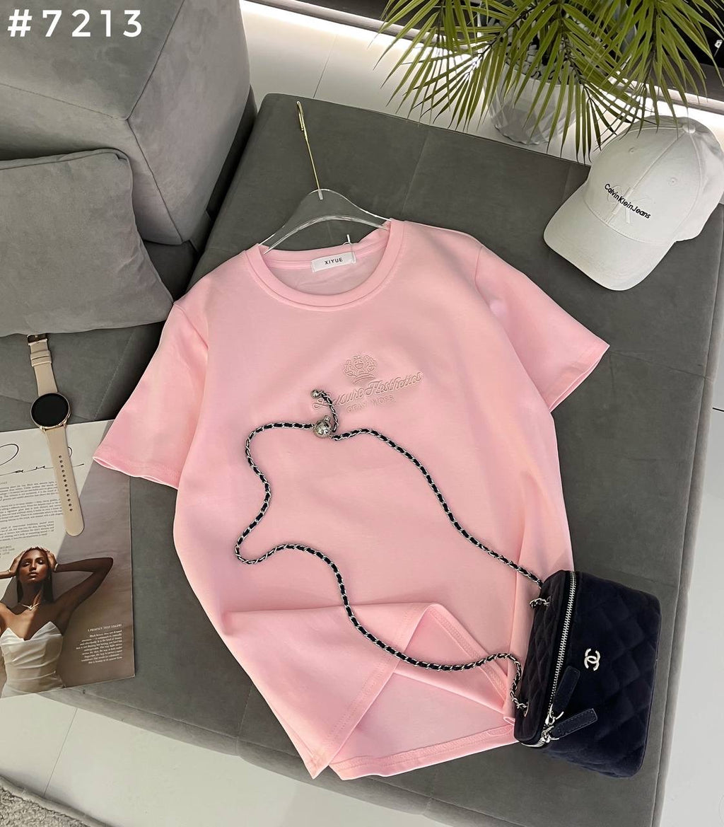 #7213 Leisure Aesthetics Chain Detail Oversized T-Shirt