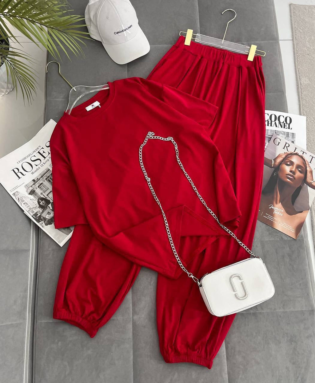 Soft Touch Oversized T-Shirt & Wide-Leg Palazzo Trousers Loungewear Set
