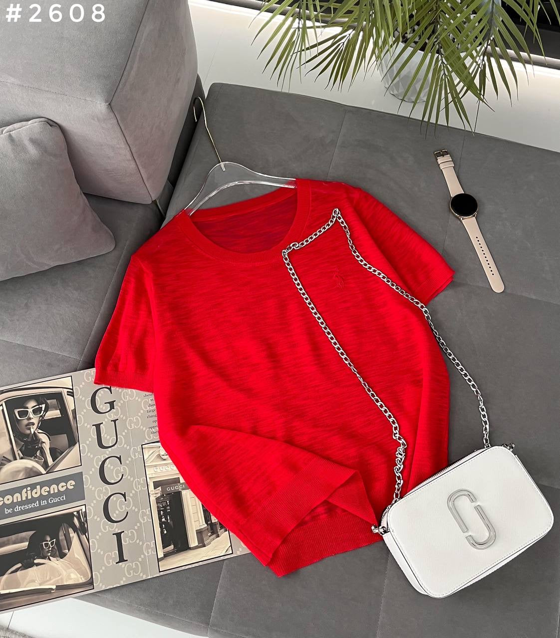 Polo Pony Embroidered Lightweight Knit Oversized T-Shirt #2608