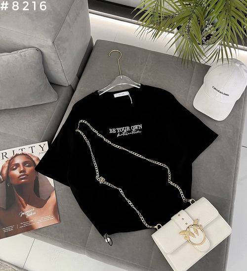 #8216 Be Your Own Chain Detail Oversized T-Shirt