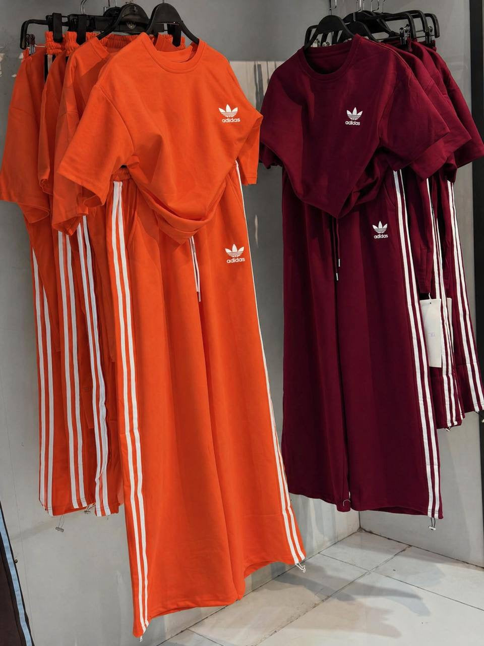 Adidas Originals 3-Stripe Oversized T-Shirt & Wide-Leg Trousers Co-ord Set