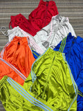 Satin 3-Stripe Zip Crop Jacket & Wide-Leg Jogger Set