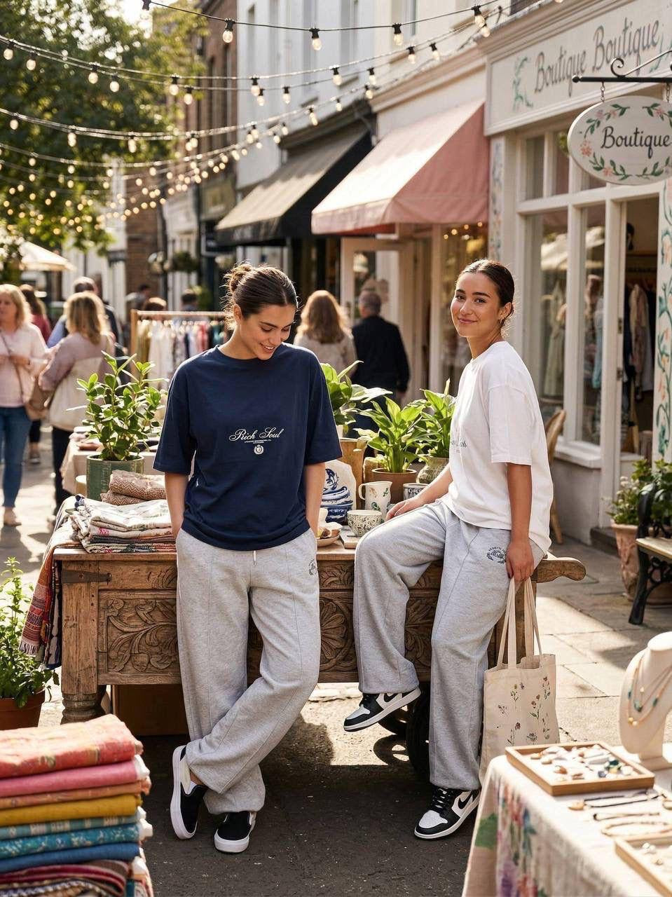 Rich Soul / Royal Club Oversized T-Shirt & Wide-Leg Sweatpants Co-ord Set