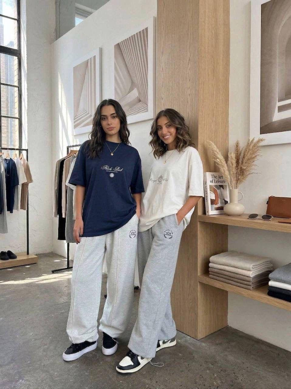 Rich Soul / Royal Club Oversized T-Shirt & Wide-Leg Sweatpants Co-ord Set
