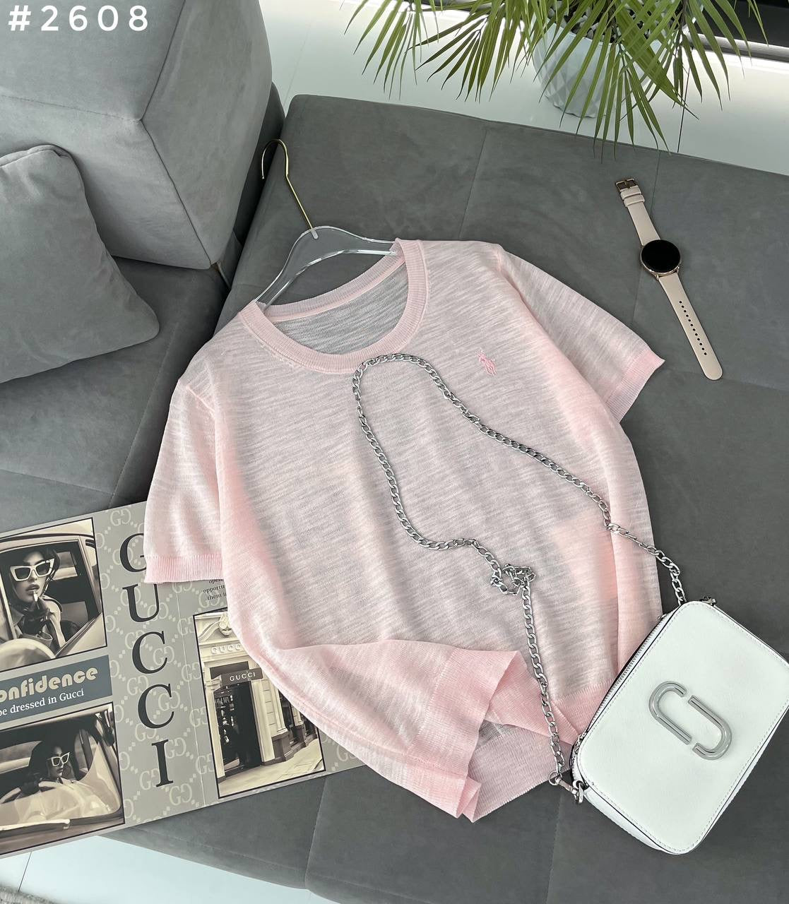 Polo Pony Embroidered Lightweight Knit Oversized T-Shirt #2608