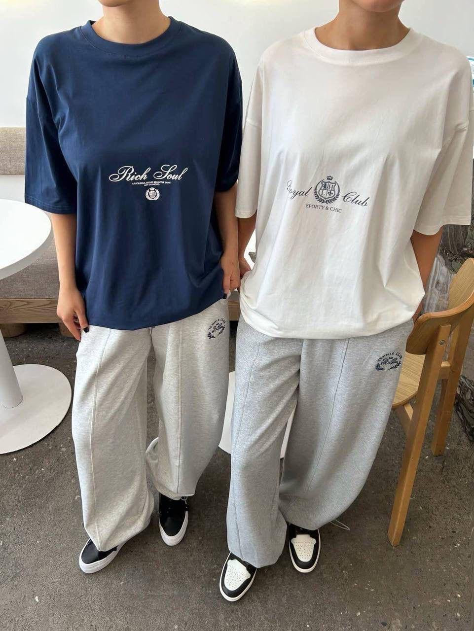Rich Soul / Royal Club Oversized T-Shirt & Wide-Leg Sweatpants Co-ord Set