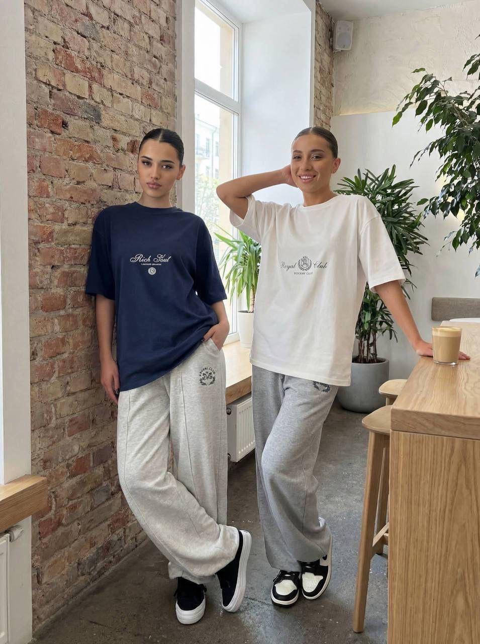 Rich Soul / Royal Club Oversized T-Shirt & Wide-Leg Sweatpants Co-ord Set