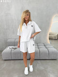 #3032 Logo Embroidered Zip Polo Sweat Co-ord Set
