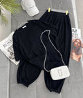 Soft Touch Oversized T-Shirt & Wide-Leg Palazzo Trousers Loungewear Set