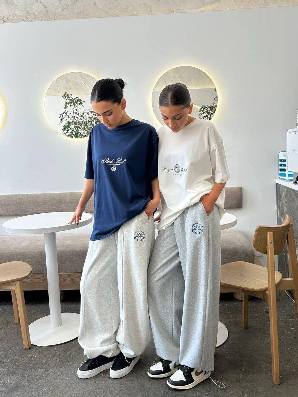 Rich Soul / Royal Club Oversized T-Shirt & Wide-Leg Sweatpants Co-ord Set