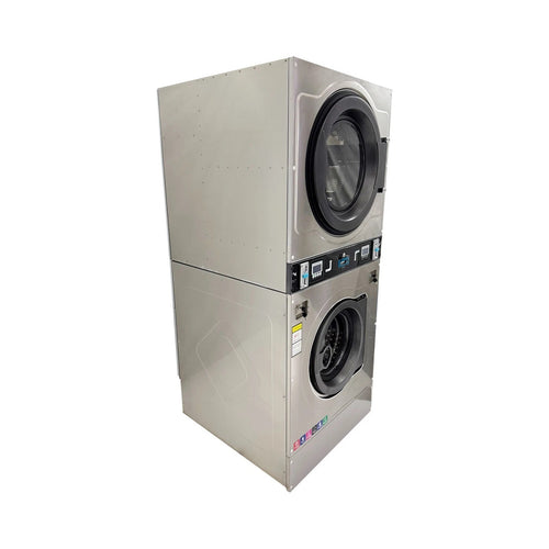 COMMERCIAL COIN-OPERATED DOUBLE WASH AND DRYER.