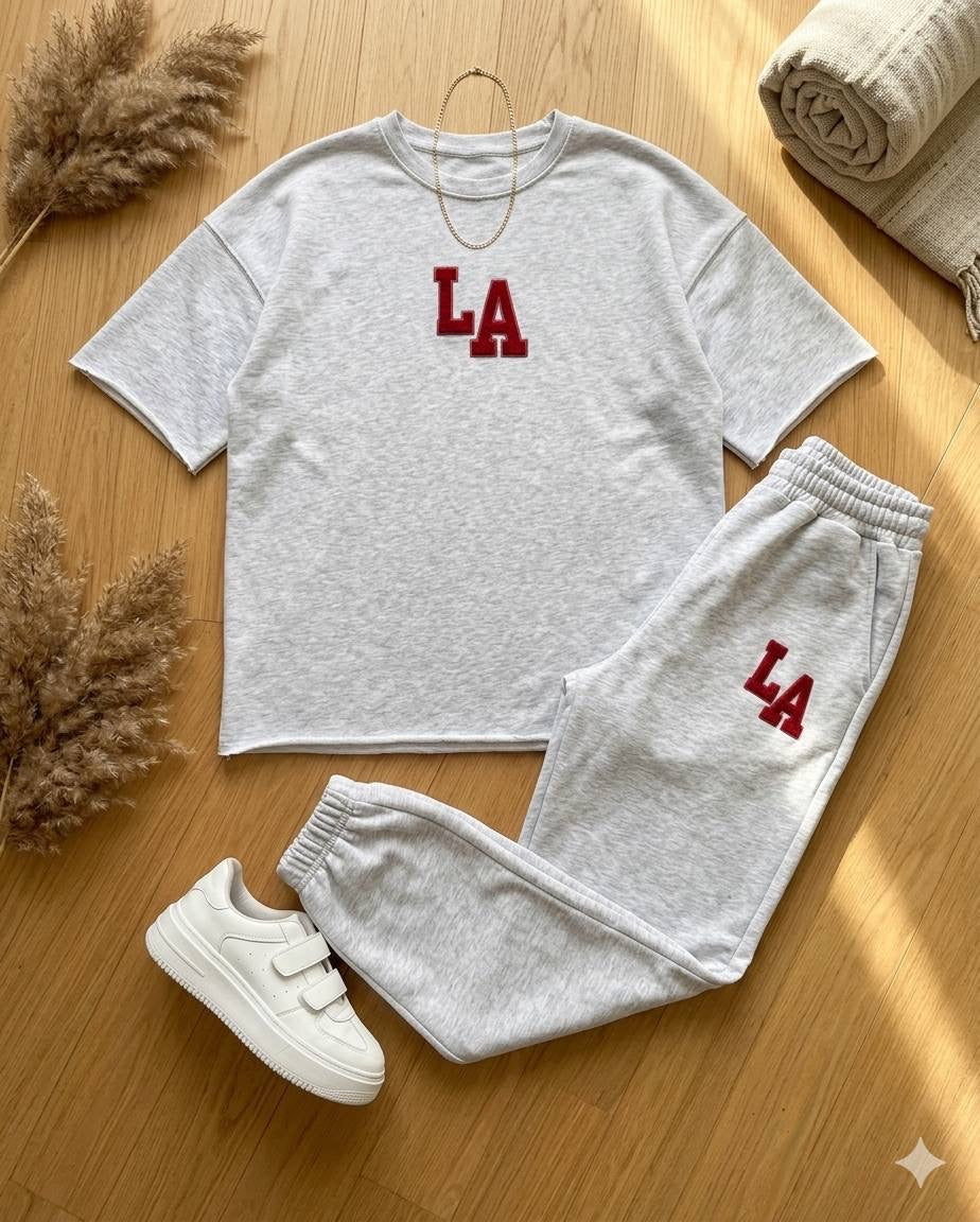 LA Oversized T-Shirt & Jogger Co-ord Set
