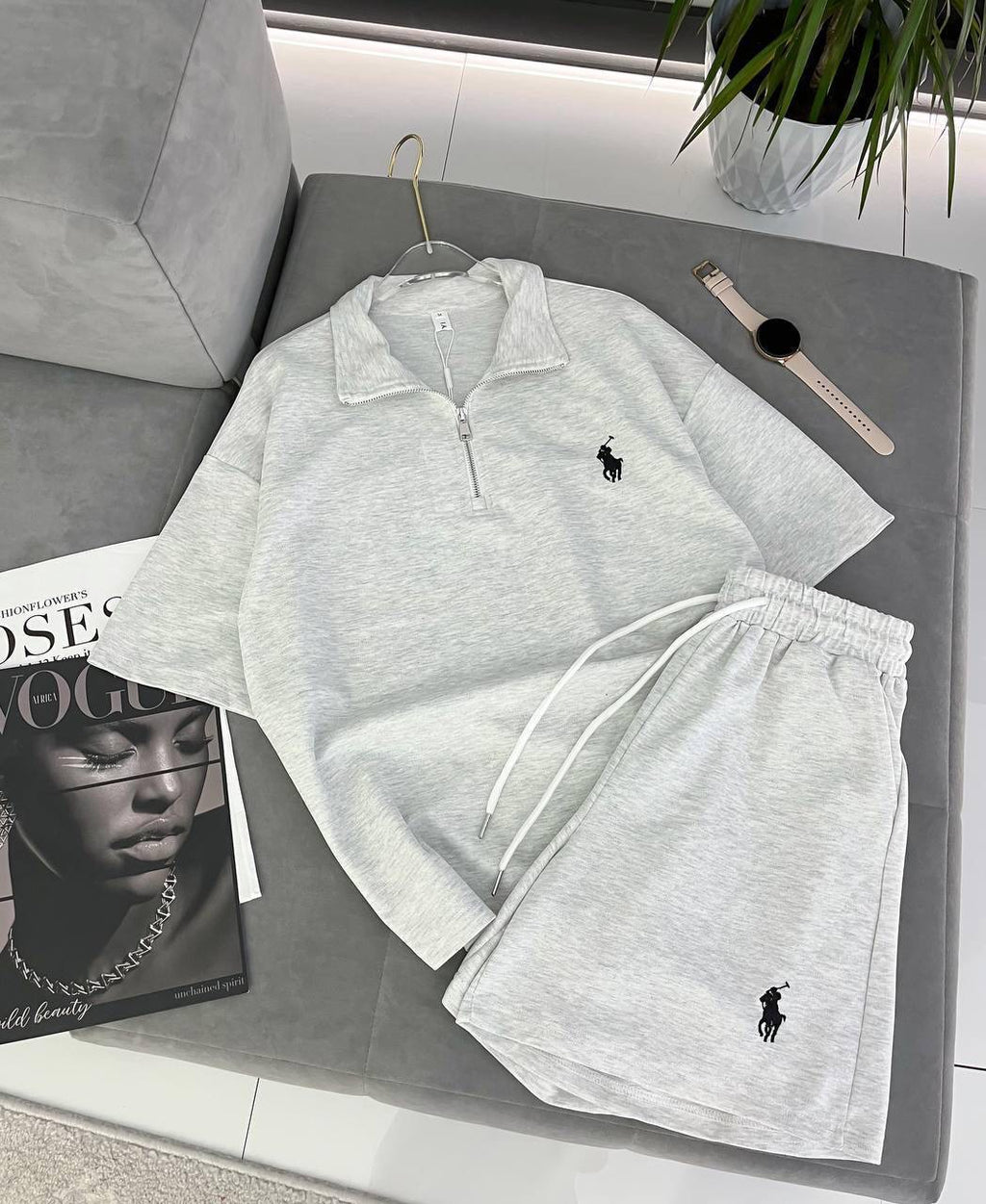 Polo Half-Zip Short-Sleeve Top & Shorts Co-ord Set
