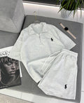 Polo Half-Zip Short-Sleeve Top & Shorts Co-ord Set