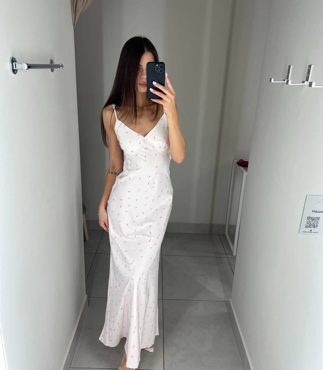 Ditsy Floral Satin Slip Maxi Dress