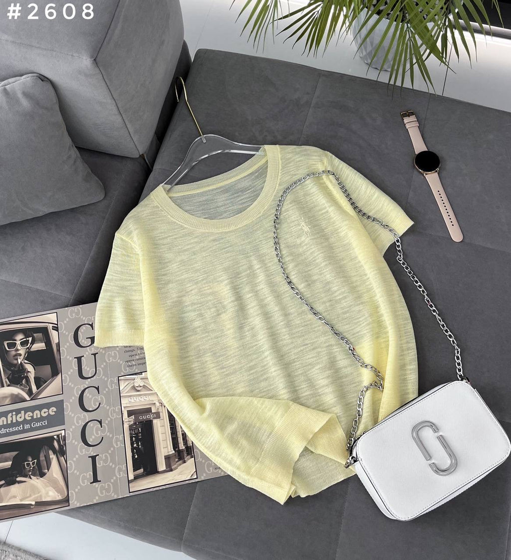 Polo Pony Embroidered Lightweight Knit Oversized T-Shirt #2608