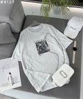 Feminite Magazine Print Oversized T-Shirt #8127