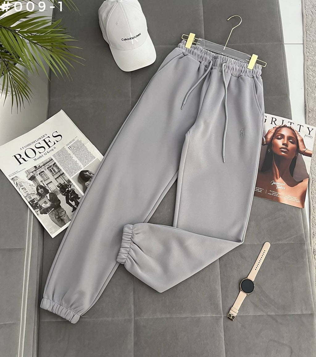 #009-1 Polo Embroidered Elastic Waist Jogger Sweatpants