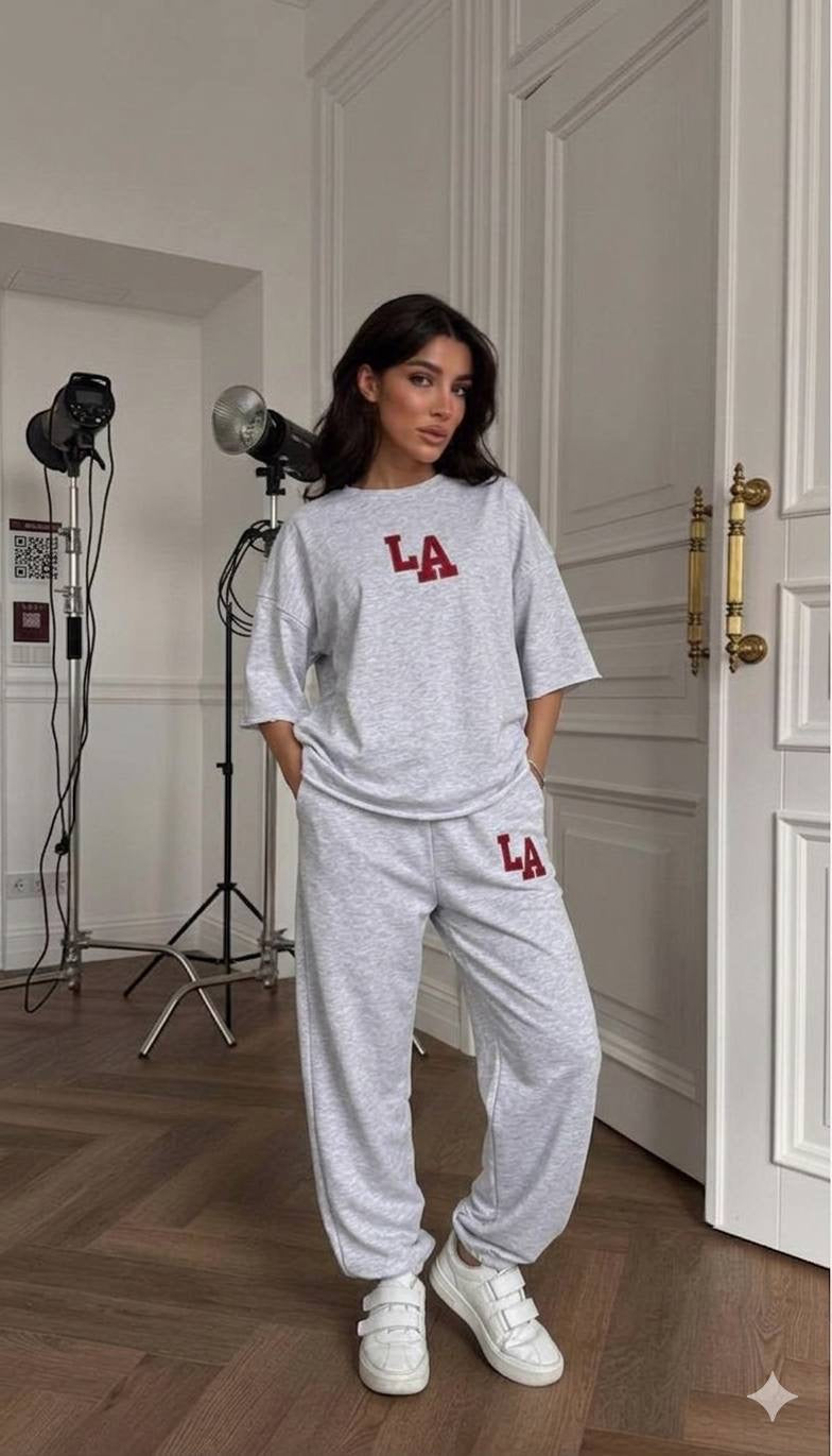 LA Oversized T-Shirt & Jogger Co-ord Set