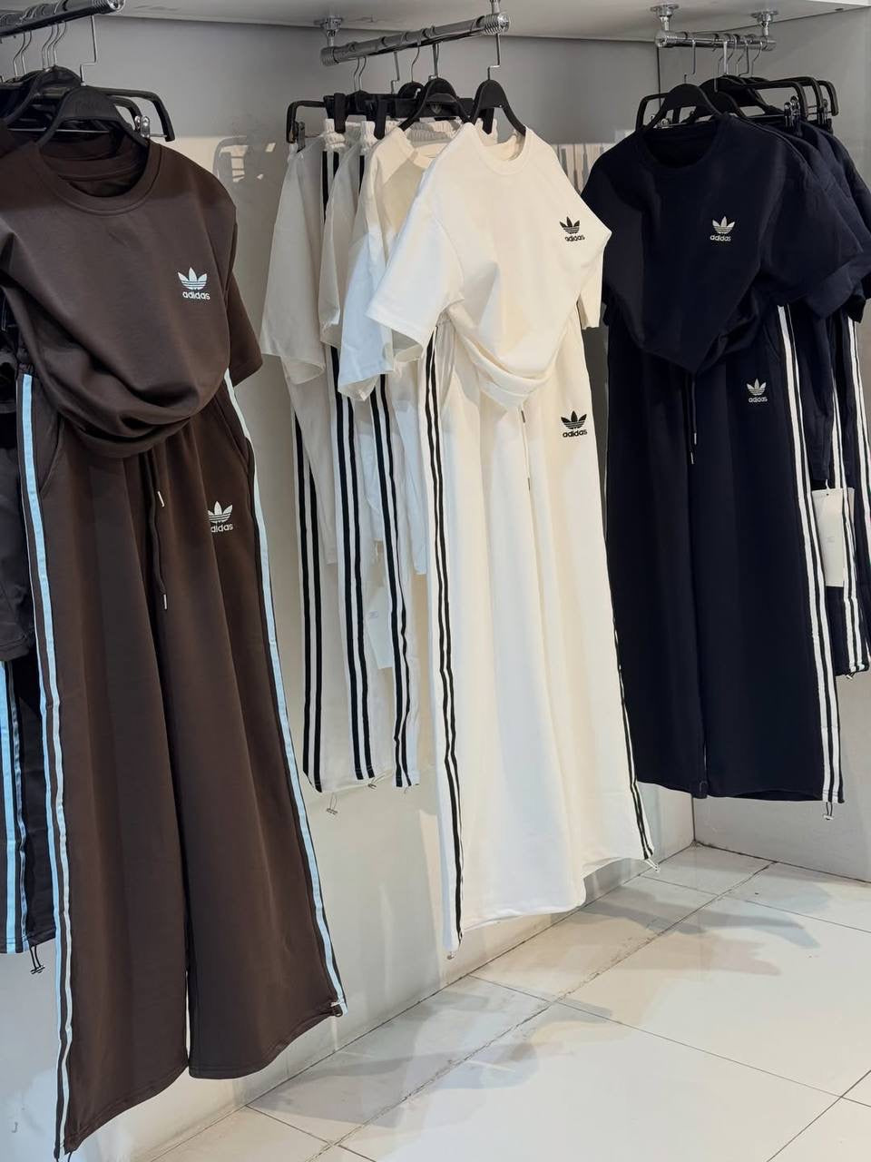 Adidas Originals 3-Stripe Oversized T-Shirt & Wide-Leg Trousers Co-ord Set