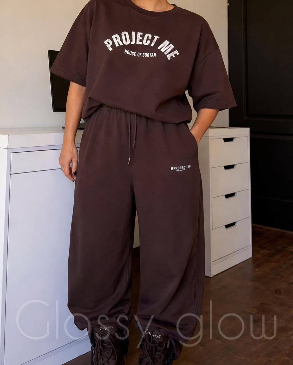 Project Me House of Suryan Oversized Tee & Wide-Leg Jogger Co-ord Set