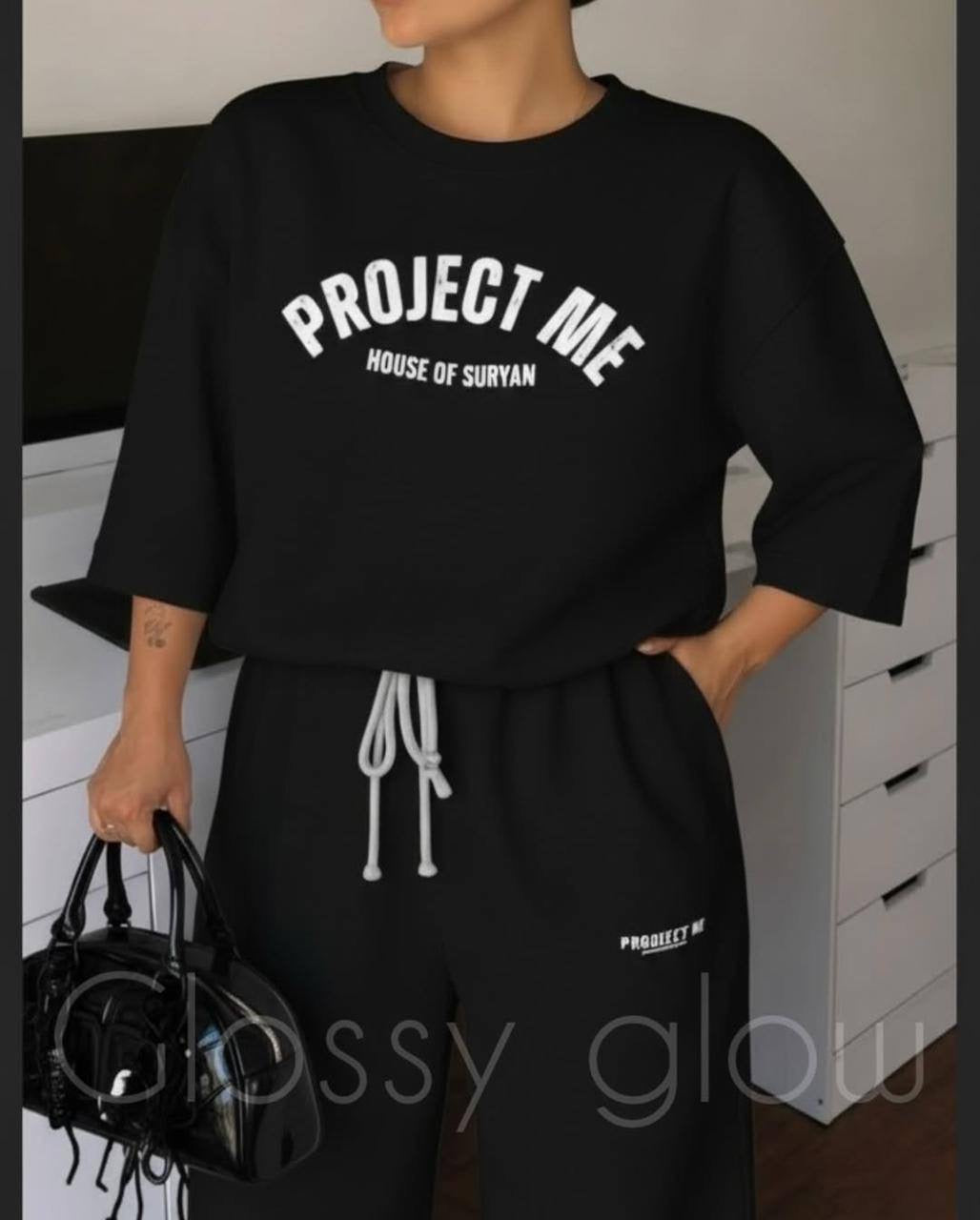 Project Me House of Suryan Oversized Tee & Wide-Leg Jogger Co-ord Set