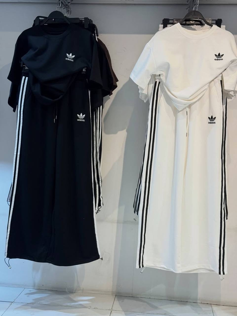 Adidas Originals 3-Stripe Oversized T-Shirt & Wide-Leg Trousers Co-ord Set