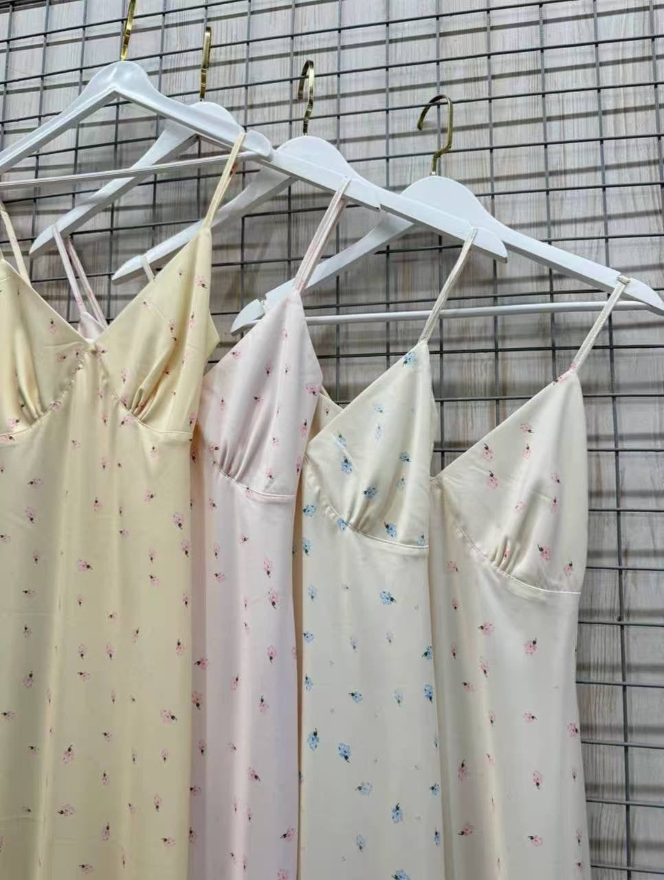 Ditsy Floral Satin Slip Maxi Dress