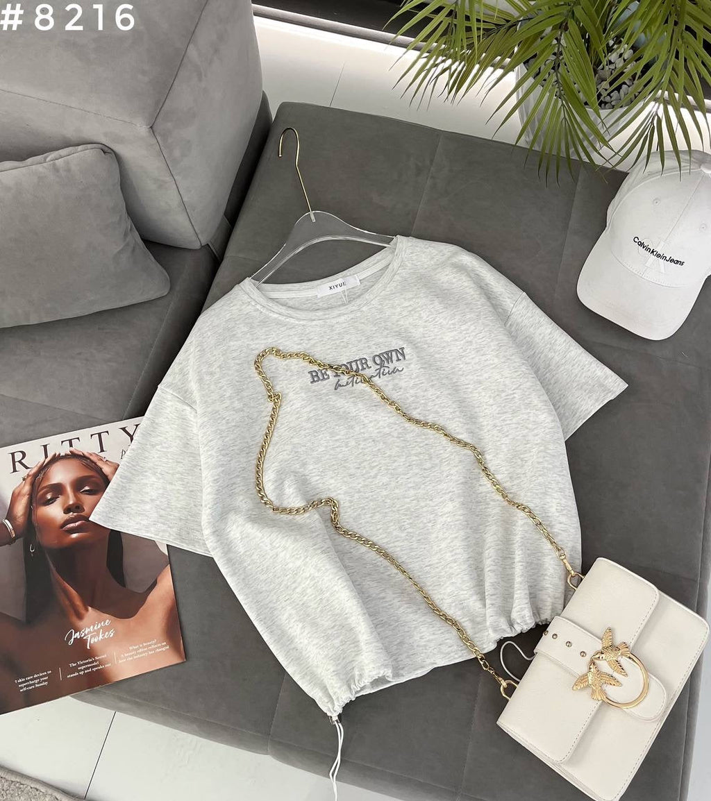 #8216 Be Your Own Chain Detail Oversized T-Shirt