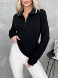Half-Zip Polo Collar Oversized Sweatshirt #2015-3