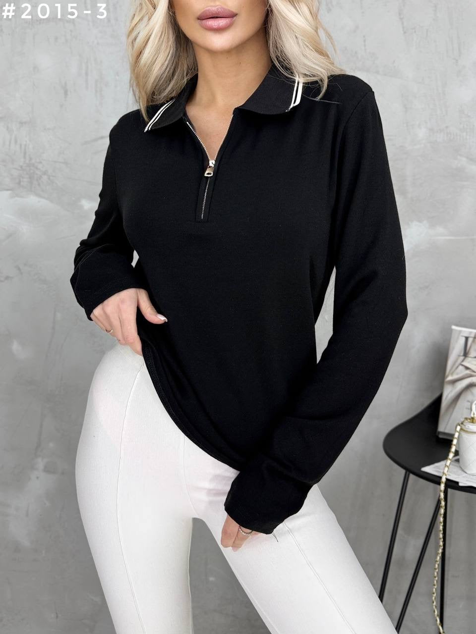 Half-Zip Polo Collar Oversized Sweatshirt #2015-3