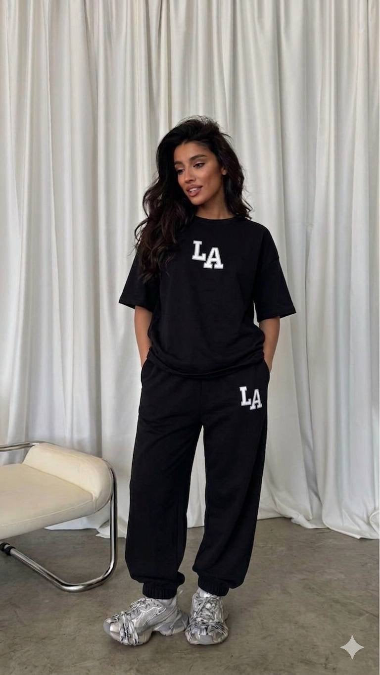 LA Oversized T-Shirt & Jogger Co-ord Set