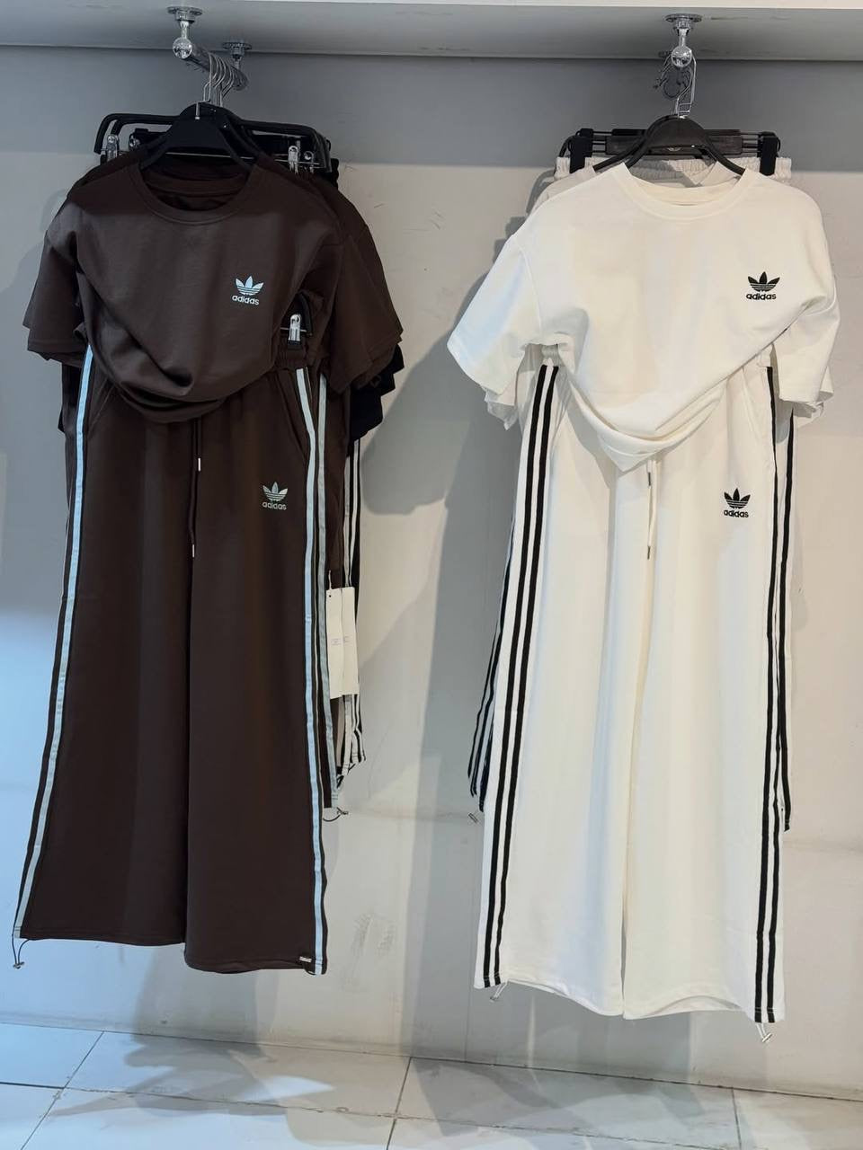 Adidas Originals 3-Stripe Oversized T-Shirt & Wide-Leg Trousers Co-ord Set