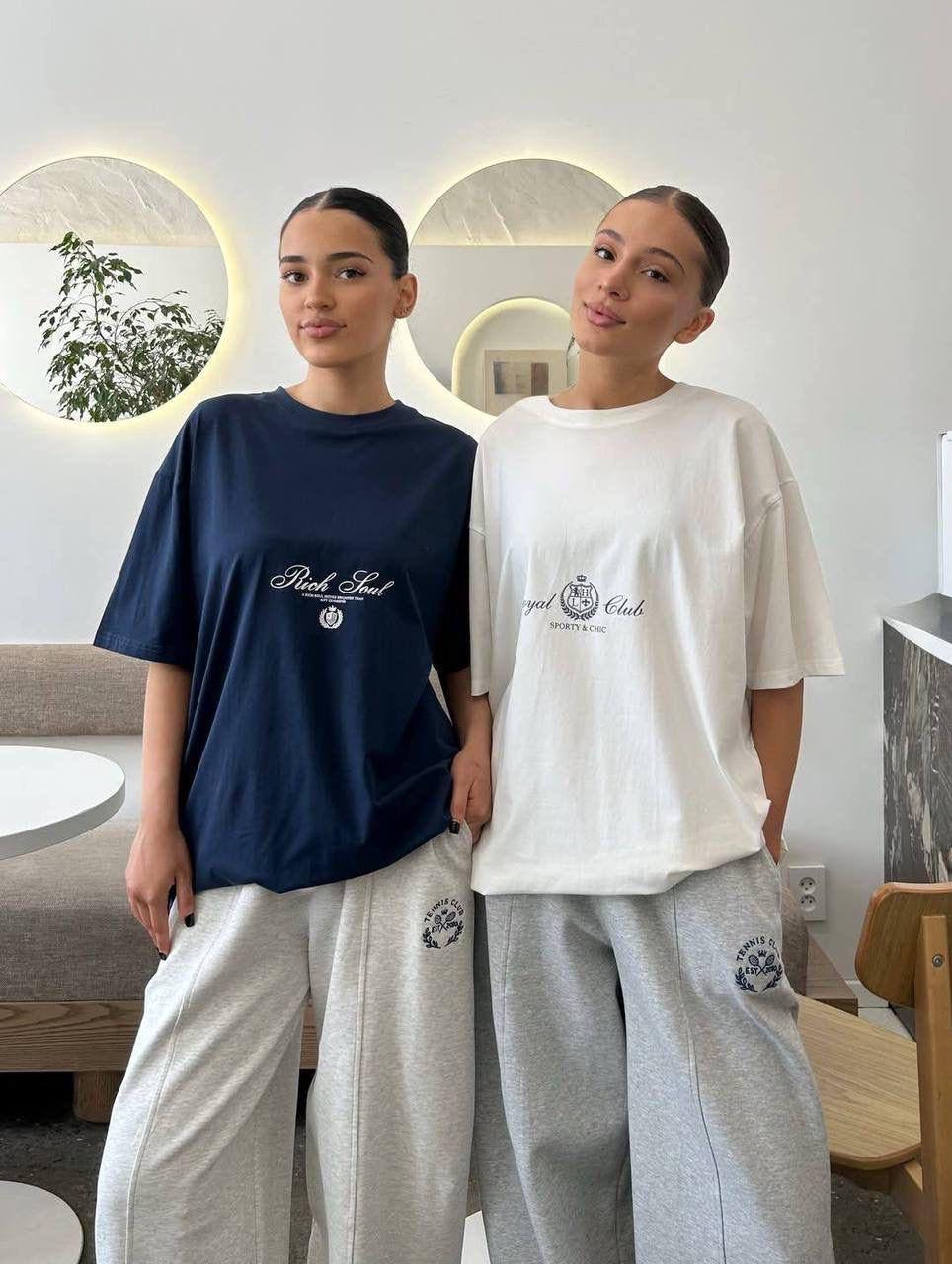 Rich Soul / Royal Club Oversized T-Shirt & Wide-Leg Sweatpants Co-ord Set