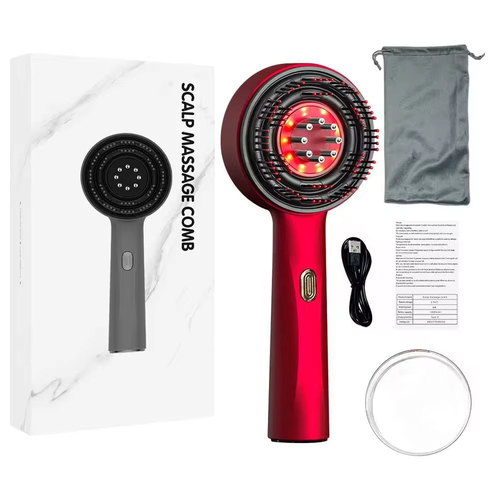 Red Light Scalp Massage Comb – 3-in-1 Hair Growth Brush with Infrared Light & Liquid Guide (YMT-T07)
