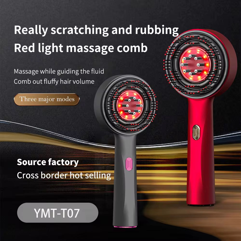 Red Light Scalp Massage Comb – 3-in-1 Hair Growth Brush with Infrared Light & Liquid Guide (YMT-T07)