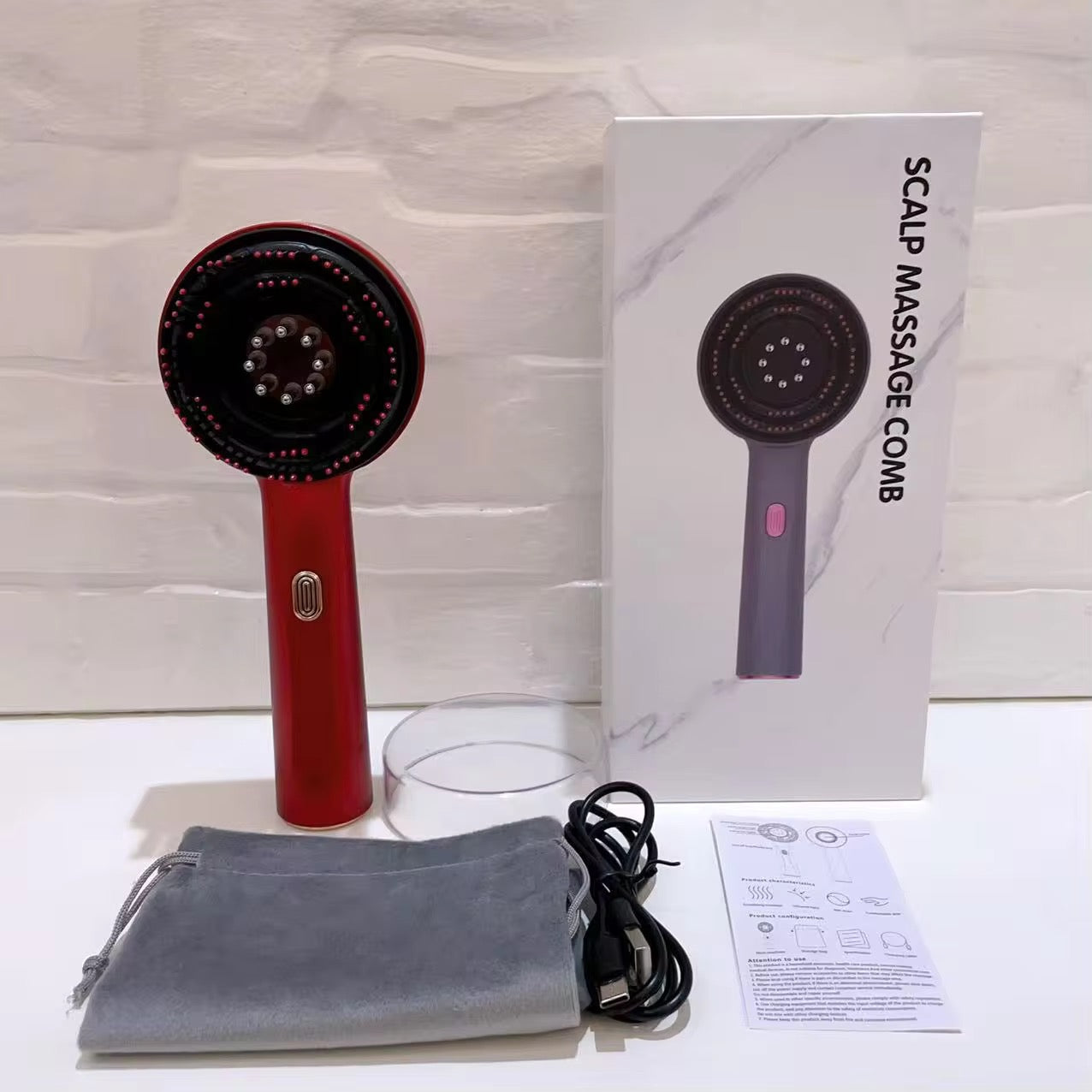 Red Light Scalp Massage Comb – 3-in-1 Hair Growth Brush with Infrared Light & Liquid Guide (YMT-T07)