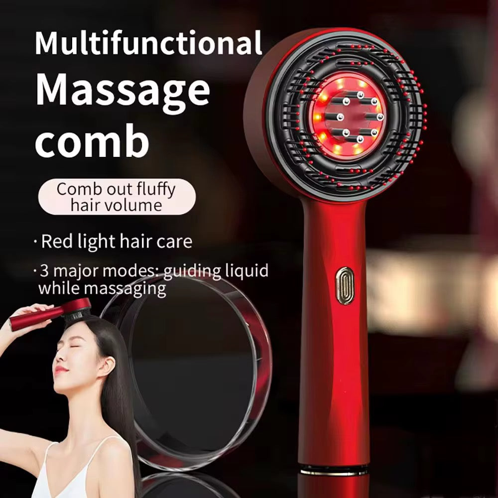 Red Light Scalp Massage Comb – 3-in-1 Hair Growth Brush with Infrared Light & Liquid Guide (YMT-T07)