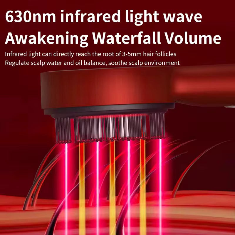 Red Light Scalp Massage Comb – 3-in-1 Hair Growth Brush with Infrared Light & Liquid Guide (YMT-T07)