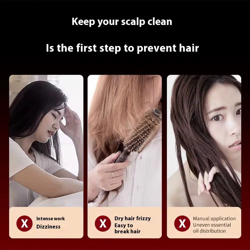 Red Light Scalp Massage Comb – 3-in-1 Hair Growth Brush with Infrared Light & Liquid Guide (YMT-T07)