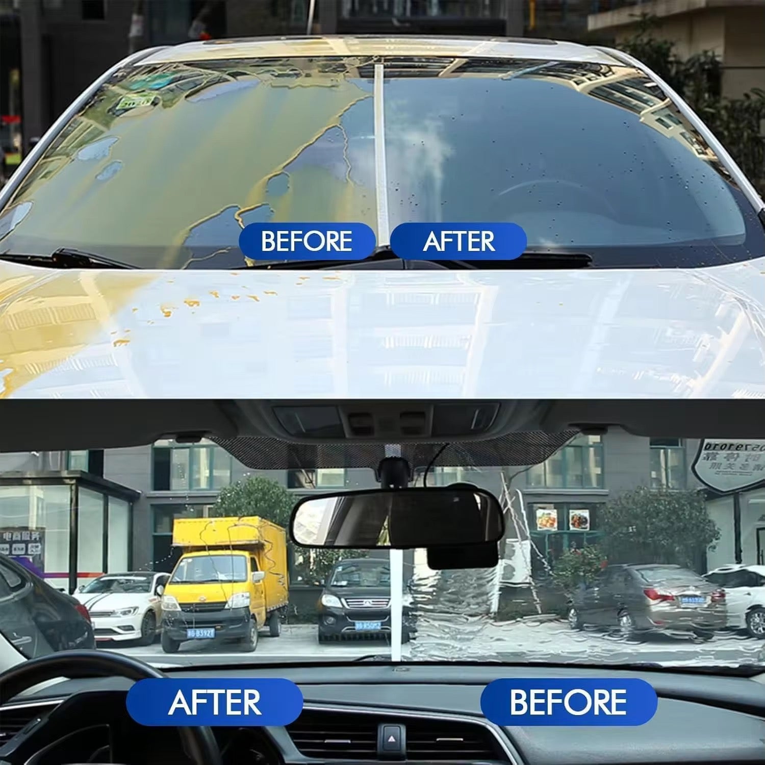 Car Windshield Oil Film Remover & Water Repellent Brush – 2024 Upgrade